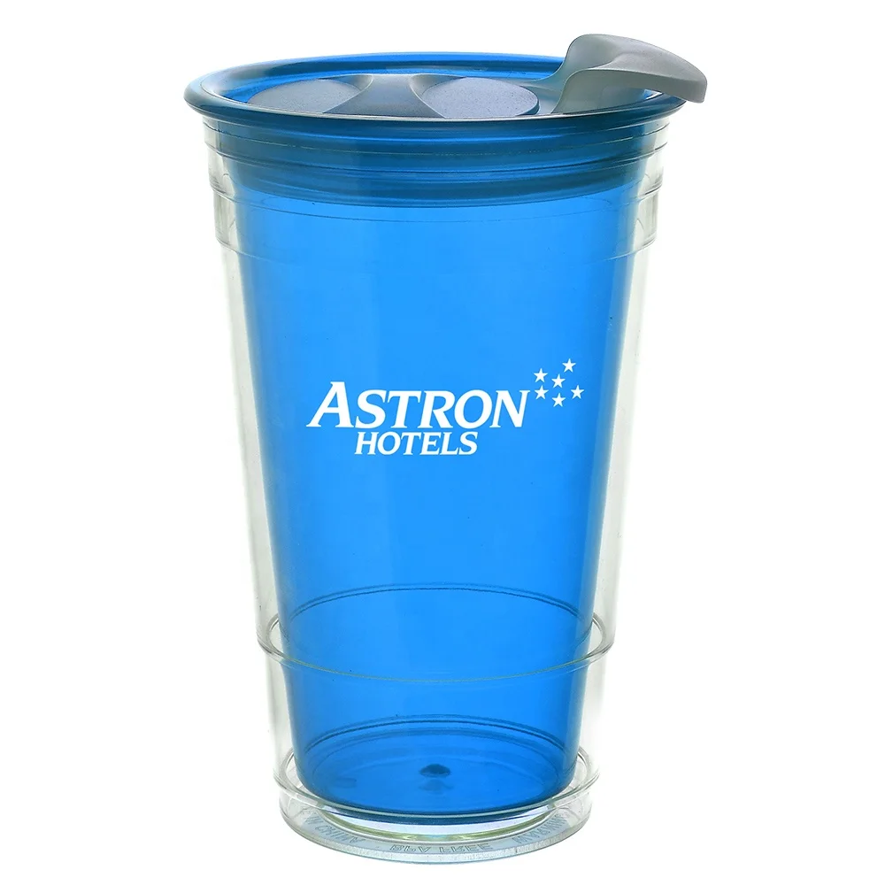 Free sample 16 oz Double Wall Plastic Thermo Tumbler Reusable  Eco Friendly Drinking Coffee Cup take it to go for Promotion