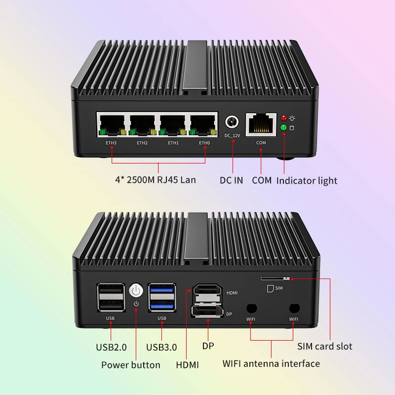 Мини-ПК GF-Link 11 поколения N5105 Barebone | NVME 4 * In-tel 2 5G i225 NICs слот для SIM-карты 1DP 1HDMI
