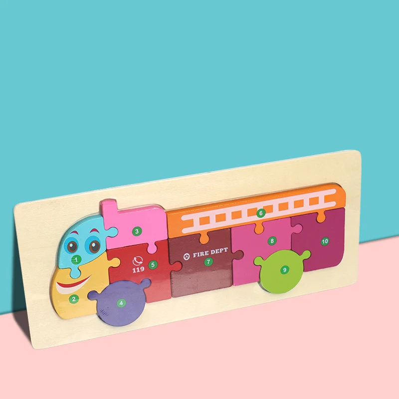 Wholesale Customize best welcome fashion 3d wooden puzzle jigsaw Educational Games Toys for kids