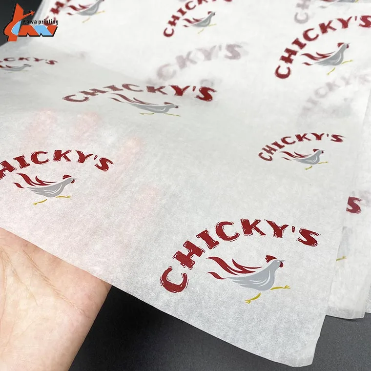 Недорогая Экологически чистая упаковочная бумага для пищевых продуктов с восковым покрытием принтом на
