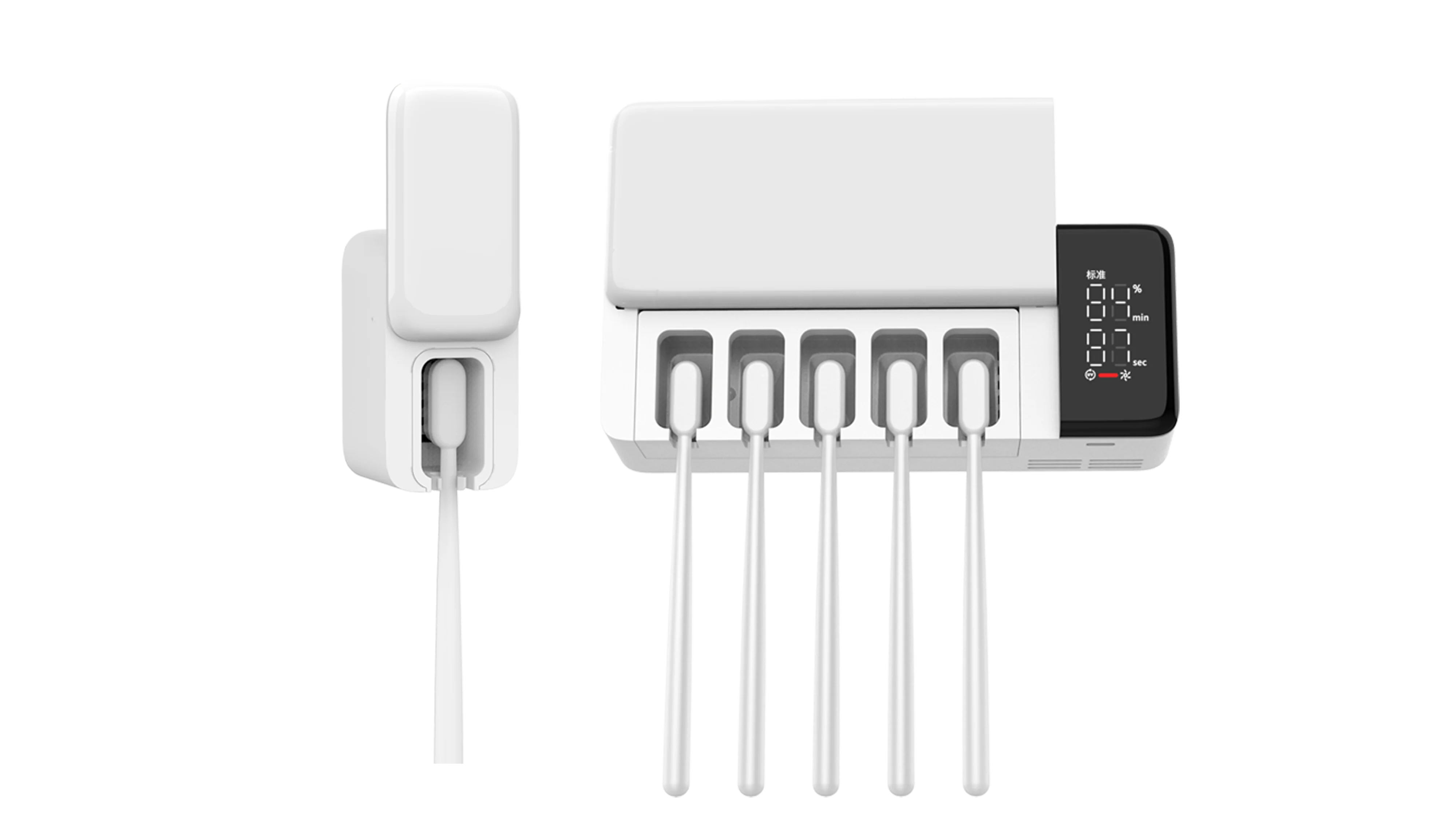 Patented Customized Uvc Sterilization Holder Sterilizing Toothbrush Disinfection Box With Usb Cable Uv Toothbrush Sanitizer
