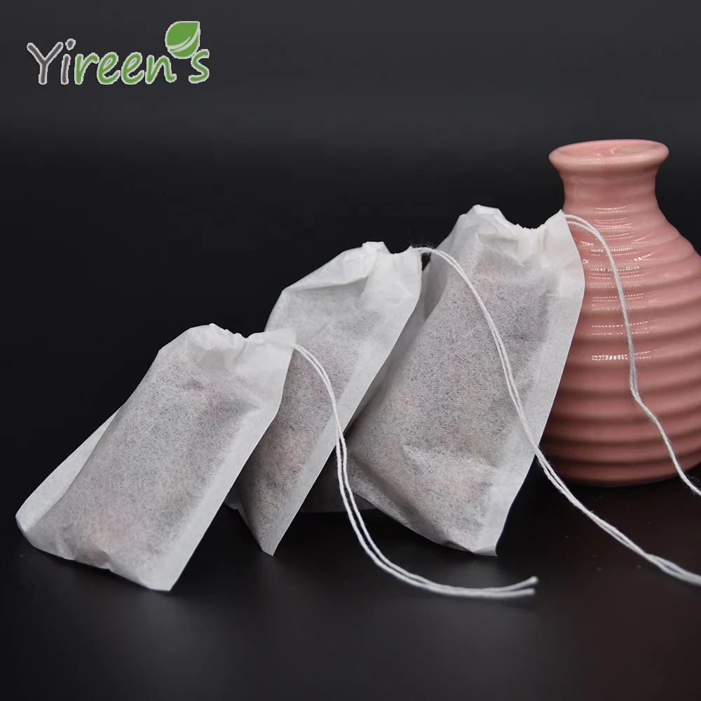 60 X 80mm Disposable Wood Pulp Paper Tea Bags Threads Coffee Maker Filters with Strings Mug Strainers (100pcs /bag)