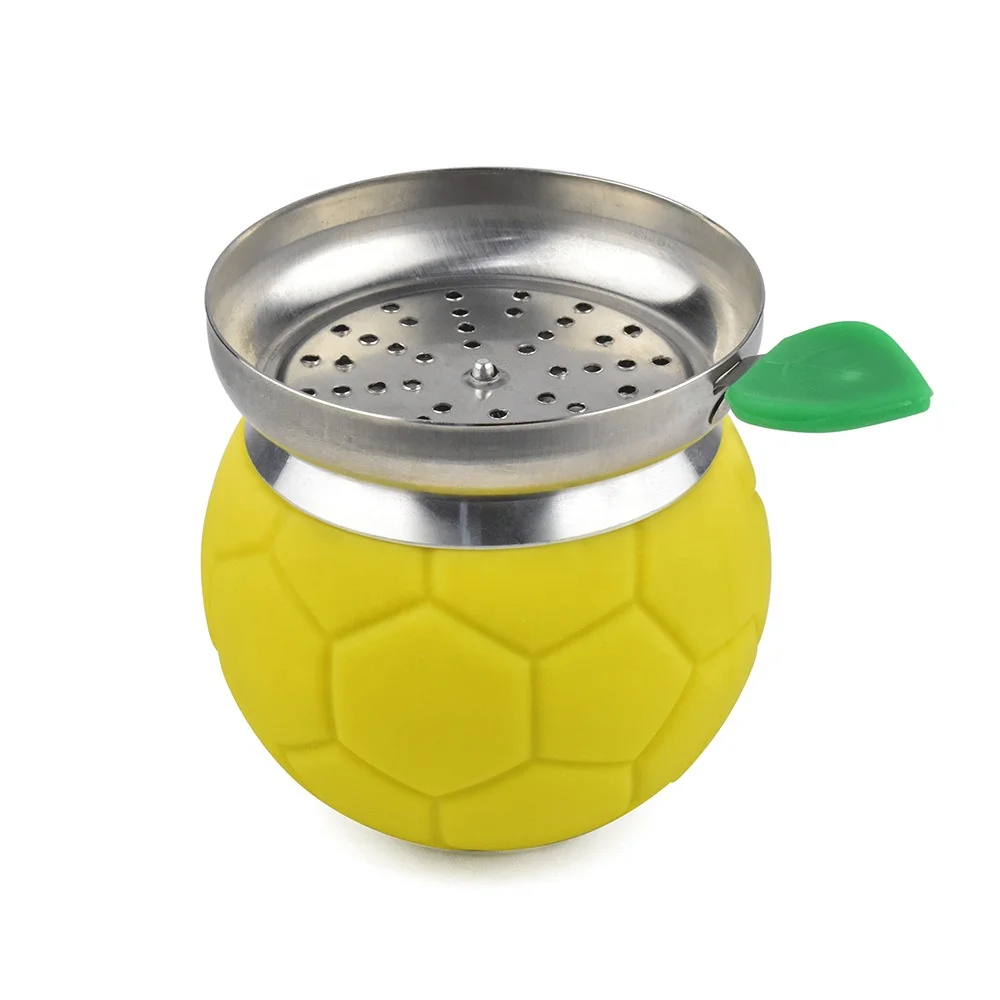 Hot Selling Football Style Coal Holder Bongging Silicon Bowl Hookah Accessories Shisha Metal Head For Flavors