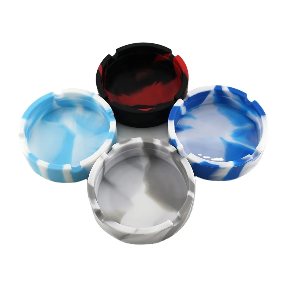 Eco-friendly  protection soft round portable ashtray camouflage silicone ashtray