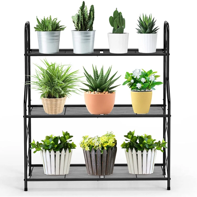 Plant Stand Rack 3 Tier Indoor Outdoor Multiple Holder Shelf,Black _ Patio, Lawn & Garden.jpg