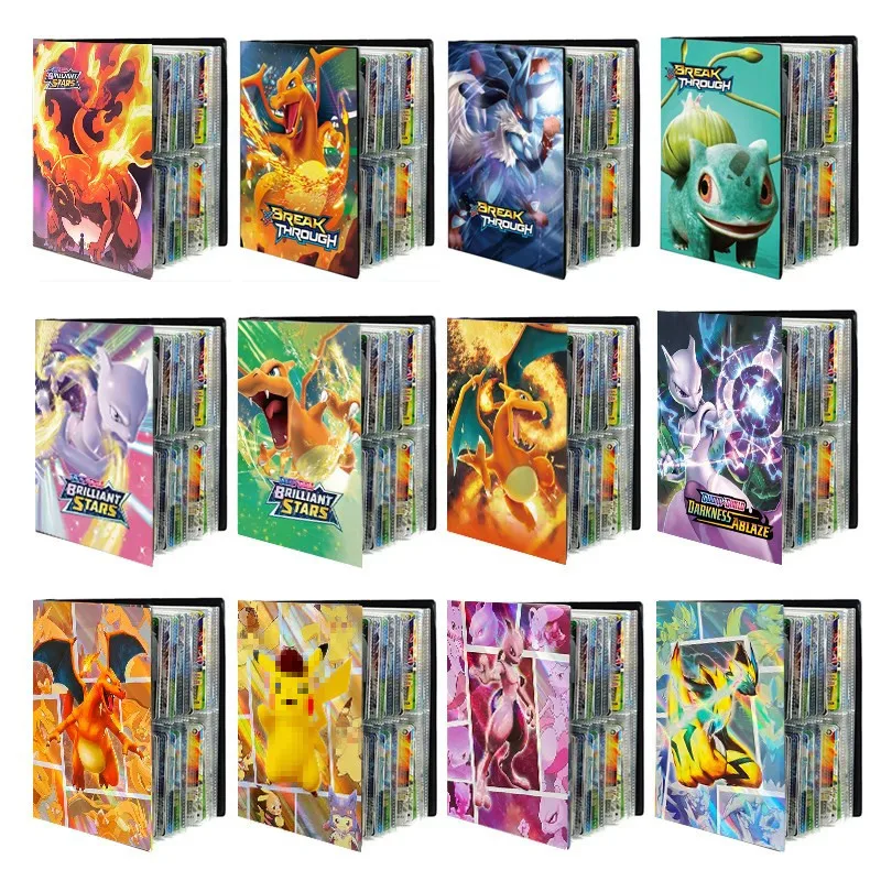 In Stock Premium Custom Album Pokemon Trading Card Folder Binder 4 Pocket Toploader Binder For Collector