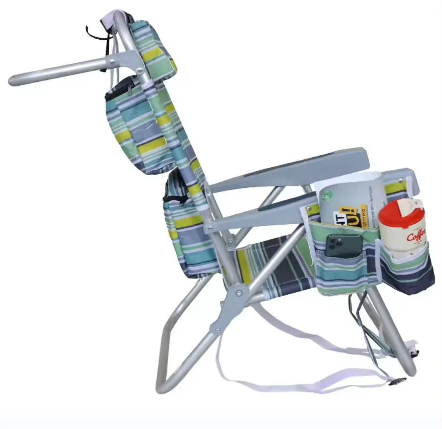 Newest Style SunnyFeel Deluxe Lay Flat Beach Chair/Beach Chair For Beach Camp Adventure/Portable Camping Beach Chair
