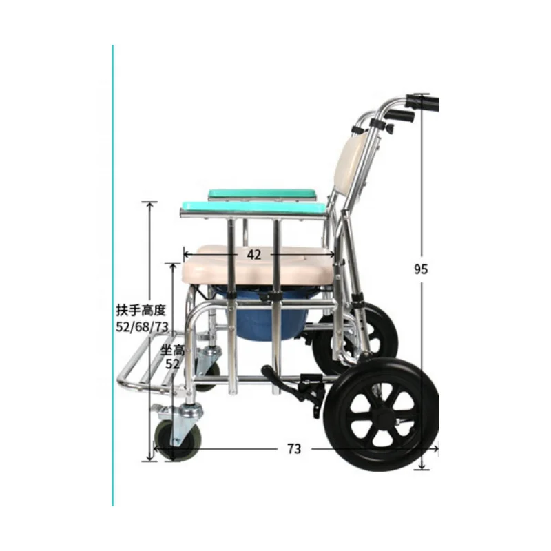 Multifunctional bath chair potty chair for the elderly Portable toilet for disabled patients wheelchair