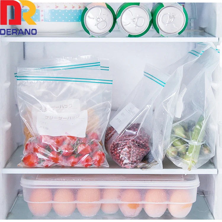 WEIFANG DERANO Custom Resealable Food Packaging Ldpe Plastic Zip lock Bags Reclosable Food Grade Slider Zipper Bags Freezer bag
