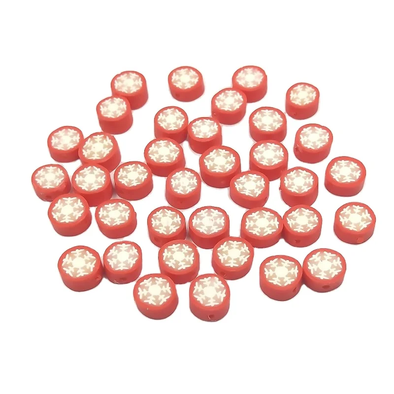 XuQian Mixed Christmas Themed Polymer Clay Spacer Beads for DIY Bracelet Necklace Jewelry Making Accessory