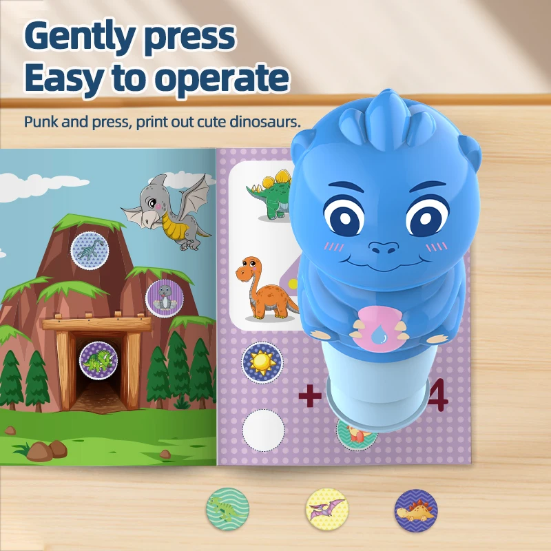 SL Waterproof Magic Sticker Stamper Seal Sticker Toy With 100 Removable Stickers And 36 Page Activity Pad