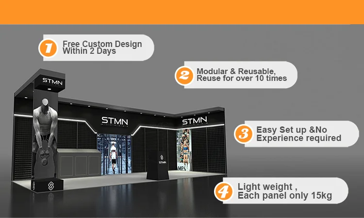 Customized Personalized Booth 30MINS QUICK BUILD Personalized Booth Modular Assembly  Changeable Size to Suit Different Size