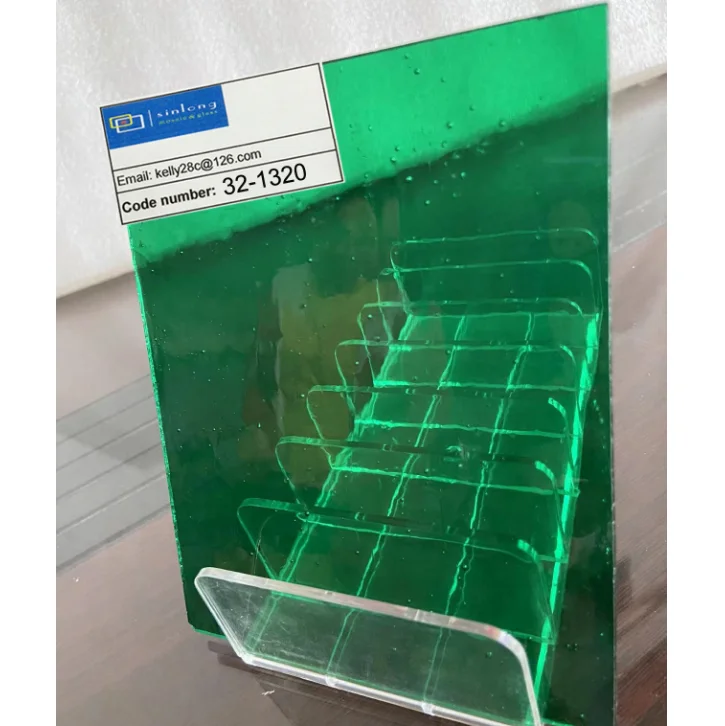stained glass for crafts, lamps, mosaics, decorations translucent green color glass