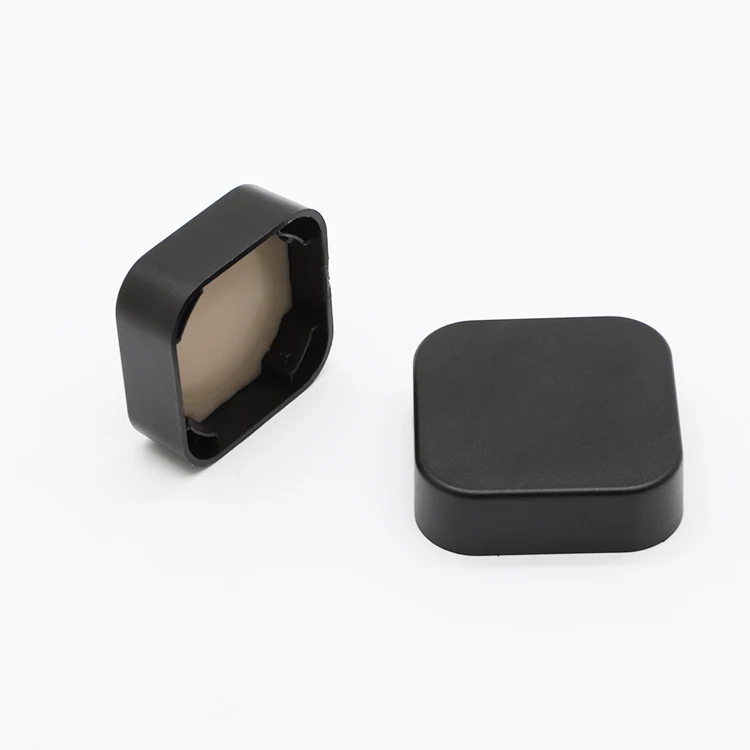 plastic square black matt cap with PTFE liner for child resistant 5ml 9ml square jar