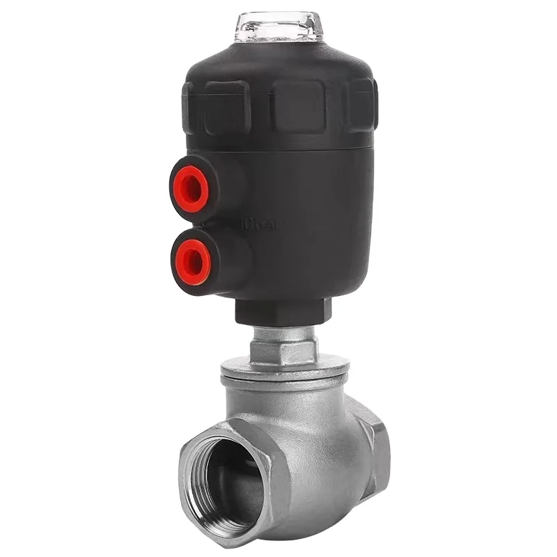 Factory Direct Sales Normal Close Plastic Actuator And SS Actuator Stainless Steel SS304 SS316 Thread Angle Seat Valves