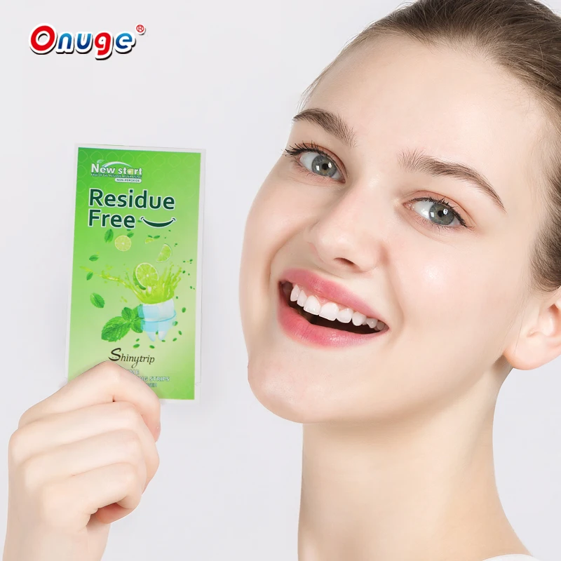 Onuge Innovation Technology Home Teeth Whiten Kit Oral Hygiene Lime Flavor Residue-Free Teeth Whitening Strips