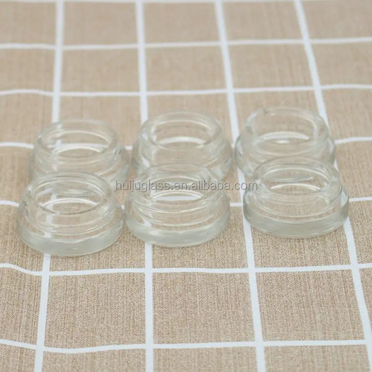5Ml Low Profile Thick Glass Containers With Screw White Black Metal Lids Concentrate Jars For Oil Lip Balm Cosmetic