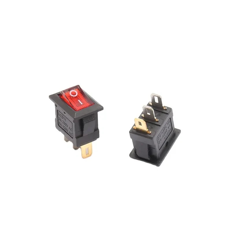 KCD11 illuminated rocker switch on off 3-pin 2 position mini Rocker Switch 10*15mm 3A 250VAC