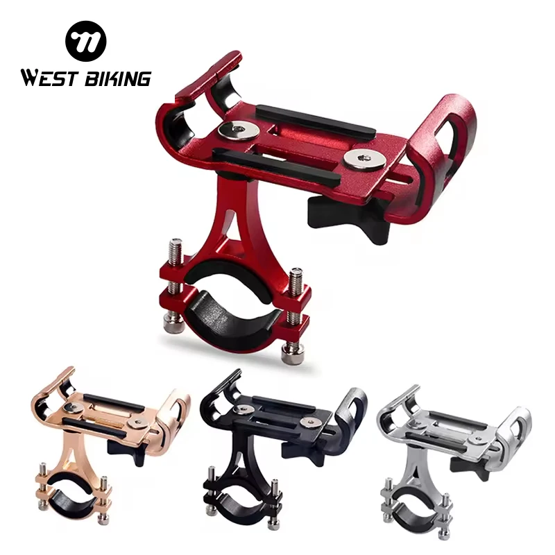 WEST BIKING 3.5-6.5 inch Cycling Aluminum Alloy Bike Phone Holder For Bike Phone Mount Bicycle Motorcycle Cell Phone Holders