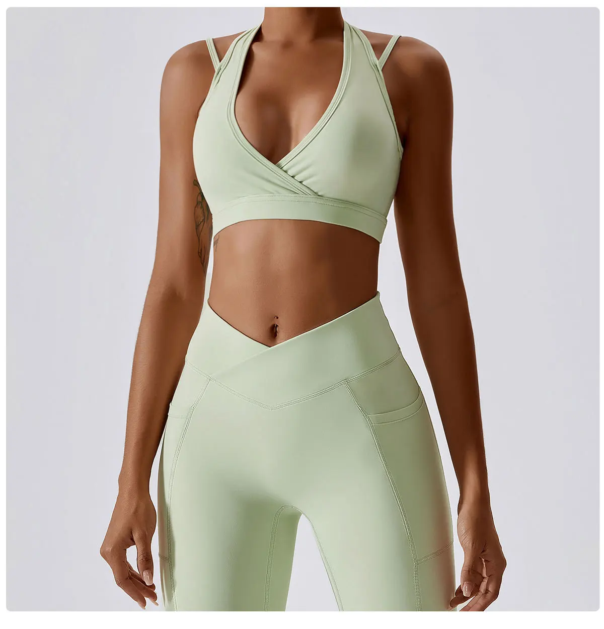 High Quality Custom Logo Gym Open Back Crop Tank Tops Fitness Crop Tops Sports Bras Yoga