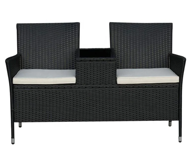 Garden furniture set techno rattan GARDEN ARMCHAIR SET black 3 pcs