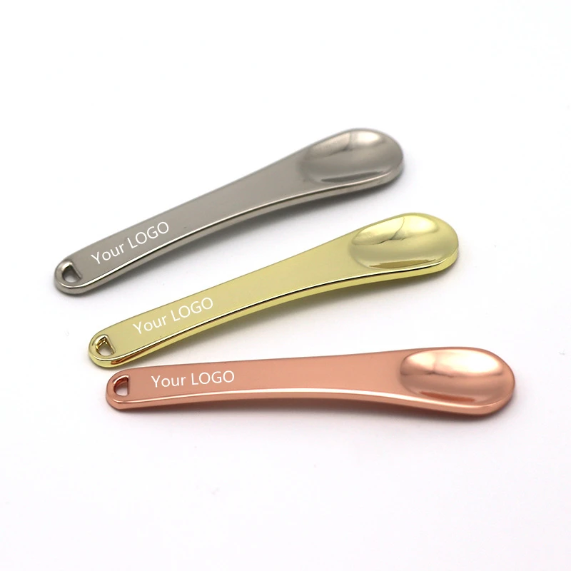 Private Label Mini Metal Face Mask Spoon Eye Cream Spatula Cosmetic Scoop Facial Makeup Spatula Face Cosmetic Spoon
