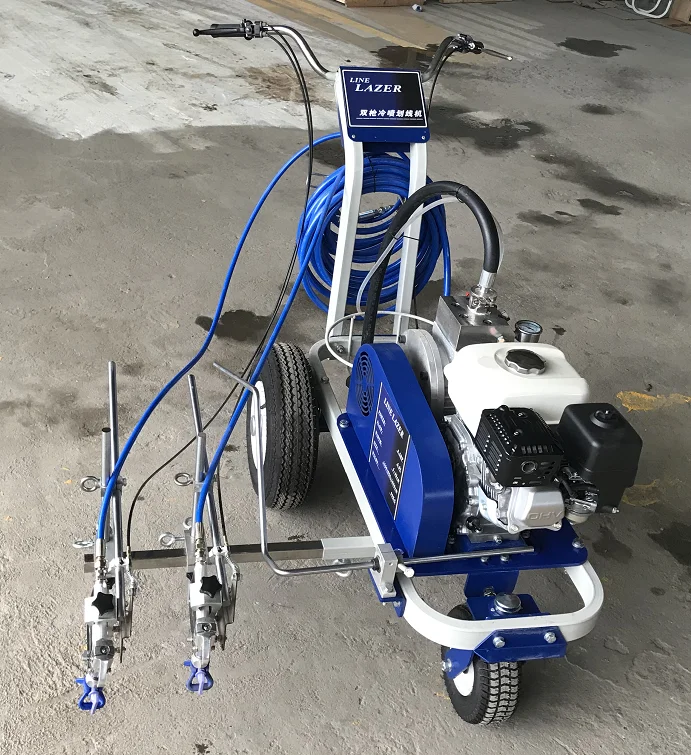 Double gun double nozzle cold paint single sprinkler head road marking marker machine