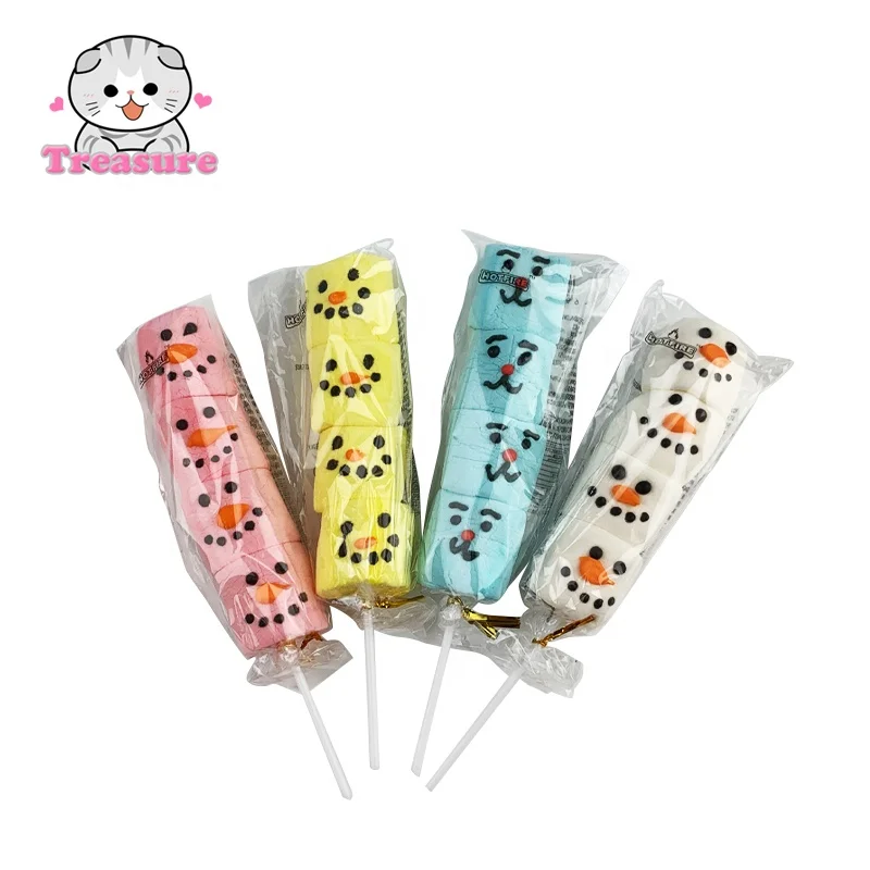 Мультяшная палочка зефира милый снеговик Зефир мягкие конфеты