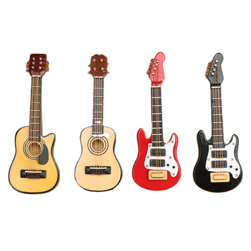 Hot Selling 1:12 Doll House Accessories Miniature Dollhouse Furniture Mini Guitar