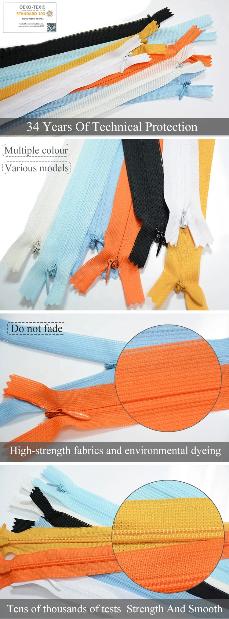 Invisible Zipper Roll for Garment&dress Close End 2 Way Quality Invisible Zipper 5 White Customized Zippers for Clothes Machine
