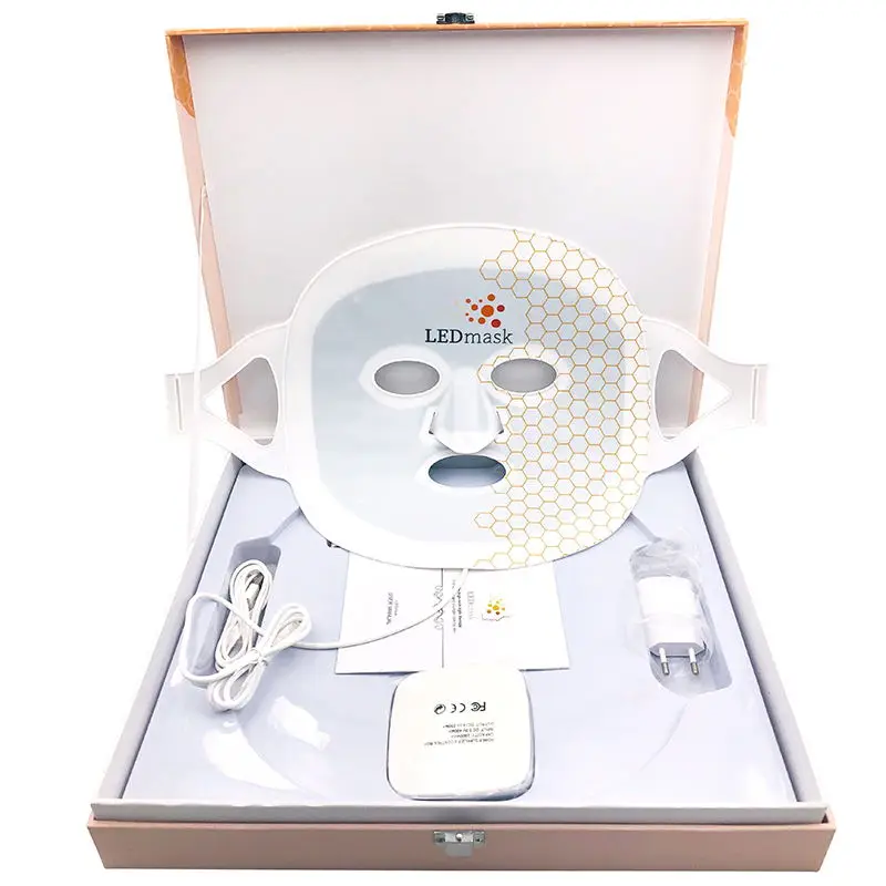 
 Силиконовая светодиодная маска, терапия, омоложение кожи лица, фотоновая светодиодная маска, светодиодная маска для лица  