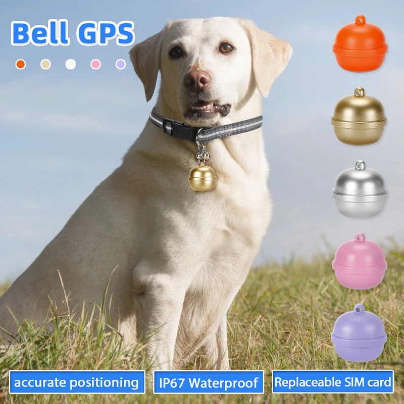 Smart Cool Design Ring Bell GPS Tracker Anti-Lost precise Positioning Collar for pets children School Bag with small moq