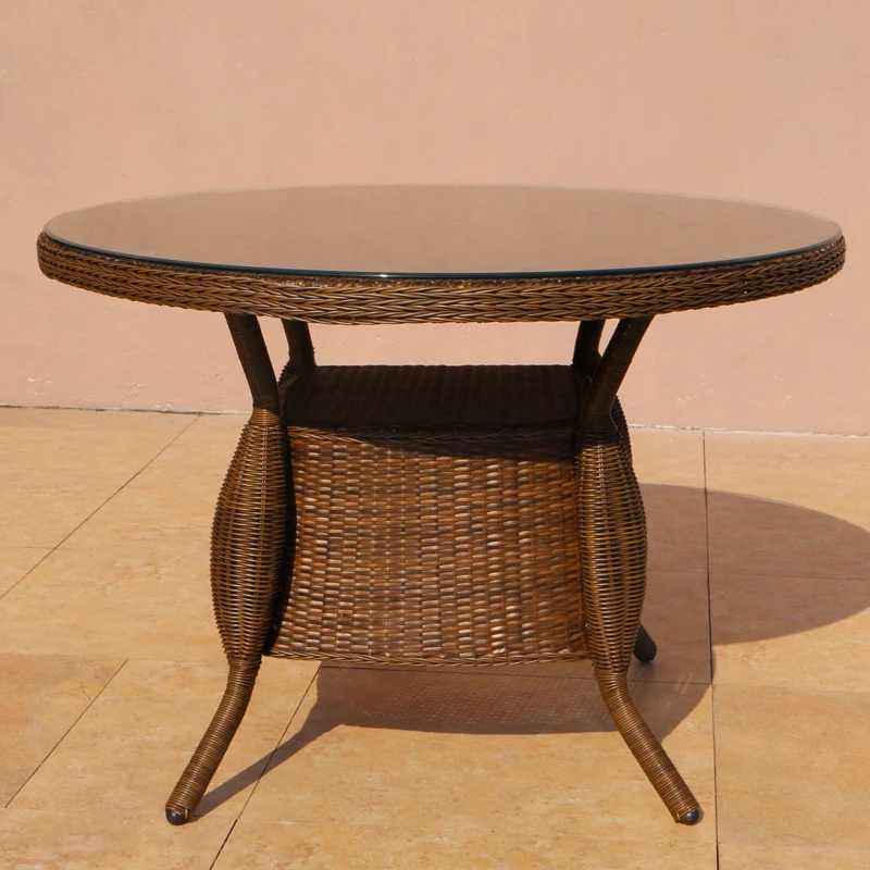 Custom 5 Pieces American Pastoral Style Outdoor PE Rattan Chairs Restaurant Outdoor Dining Furniture Set