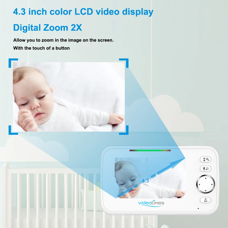 Беспроводная цифровая смарт-видеокамера Videotimes HB43, 4,3 дюйма, детский телефон, Радионяня