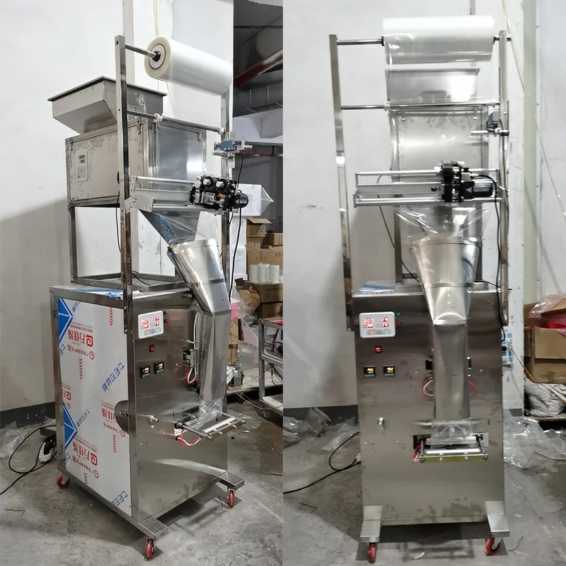 Vertical 10-500g Pouch Salt Sachet Pouch Grain Screw Powder Strip Sugar Tea Bag Filling Packing Weighing Machine