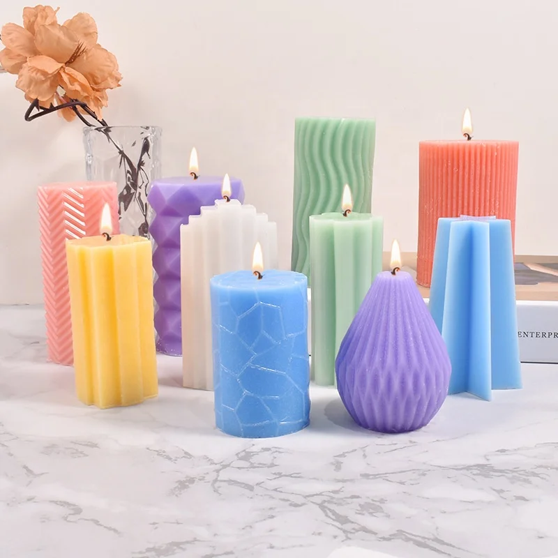 3D Silicone Candle Molds Geometric Shape Silicone Mold Homemade Beeswax Candles Bath Mini Soap Mold