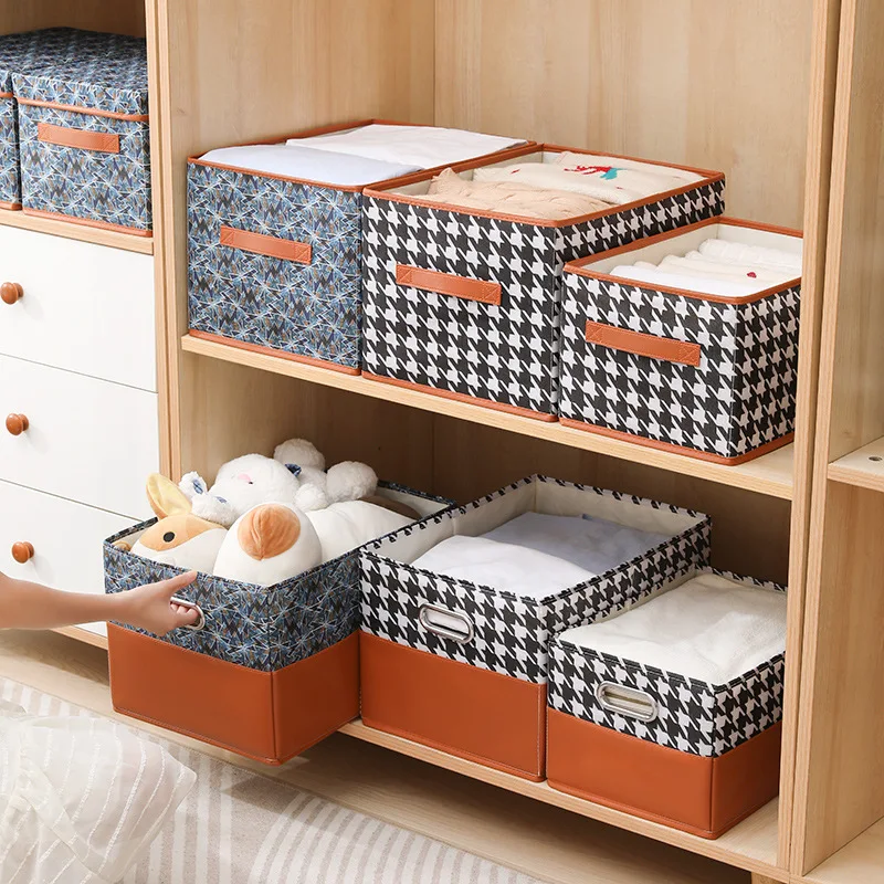 Closet Dresser Drawer Divider Organizer Basket Bins for Underwear Bras Simple Houseware Foldable Cloth Storage Box