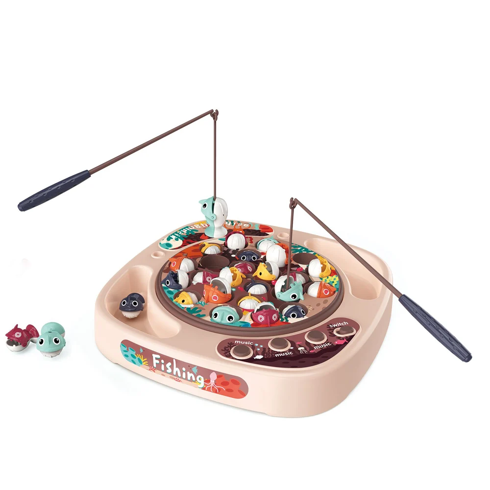 Unisex Electric Simulated Baby Fishing Toy with Rotating Music & Lighting for Parent-Child Interaction Made of Durable Plastic