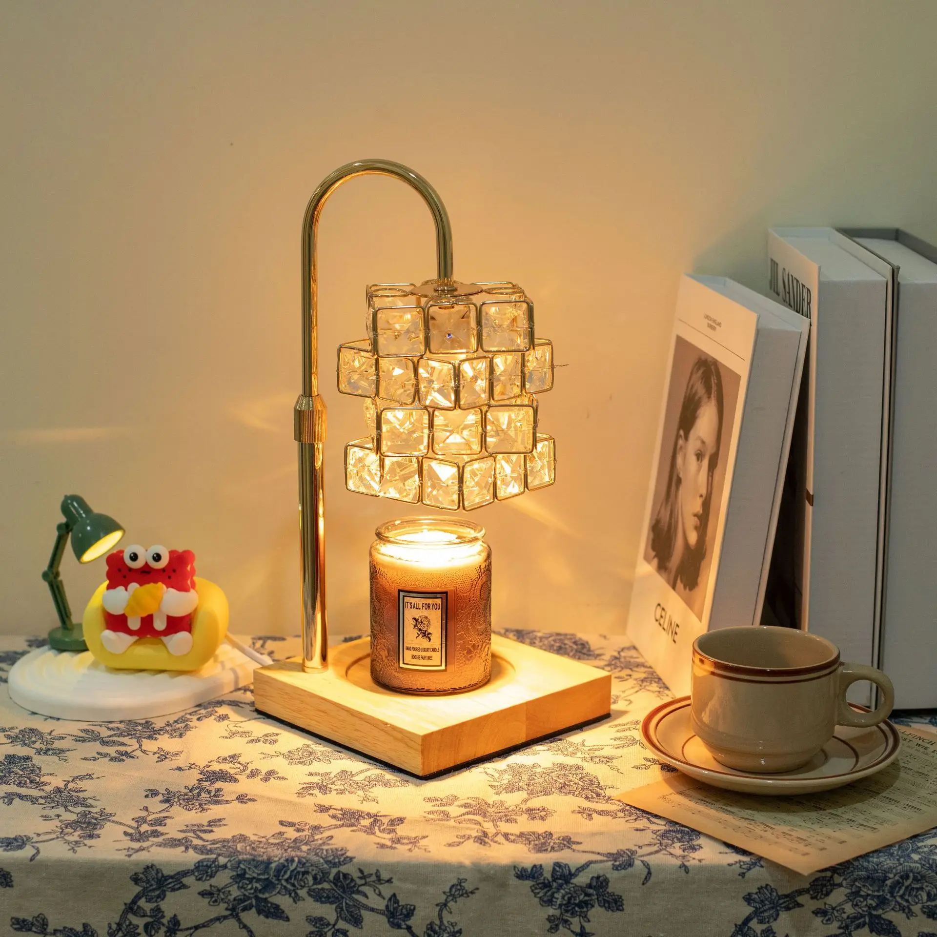 Wood Base Candle Warmer Wholesale Lamp Aromatherapy Wax Oil Melting Table Candle Burning Lamp Home Decor