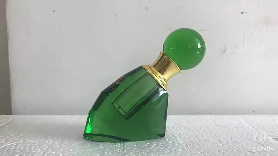 Attar Oil Glass Bottle Green Quartz Crystal Perfume Empty Oil Perfume Bottle Attar Oil Glass Display Bottle