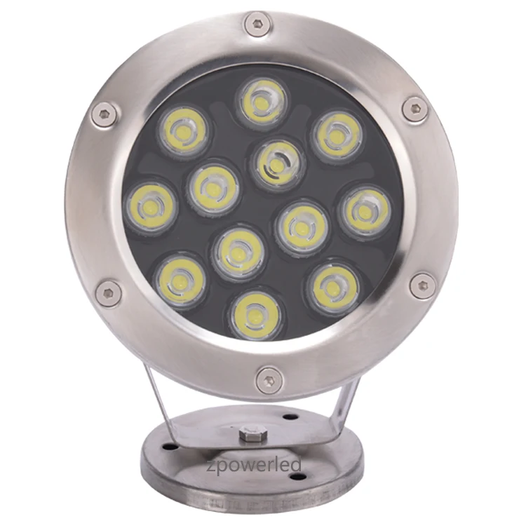 Low Voltage DC24V Stainless Steel Housing Underwater IP68 RGB Color Changing 12W DMX LED Fountain Light