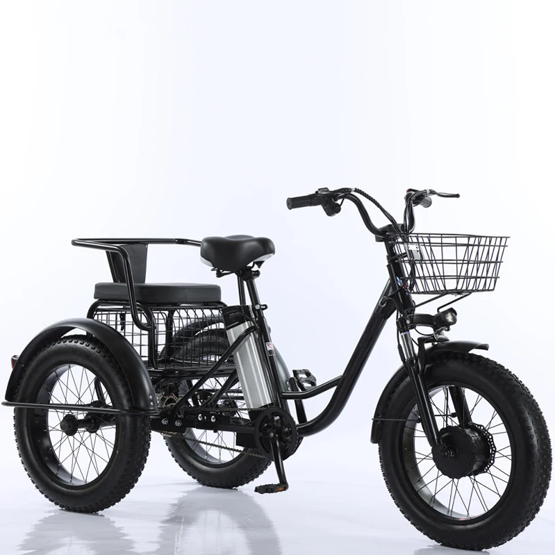 Joyebikes 20 Inch Electric Trike 500W Motor Fat Tire 3 Wheel E Bike Tricycle Three Wheels Adult Cargo Electric Bike With Basket