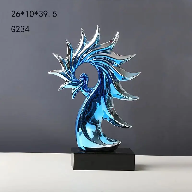 New Design Resin Crafts Blue Gradient Electroplated Bust Girl Woman Statue Sport Man Sculpture