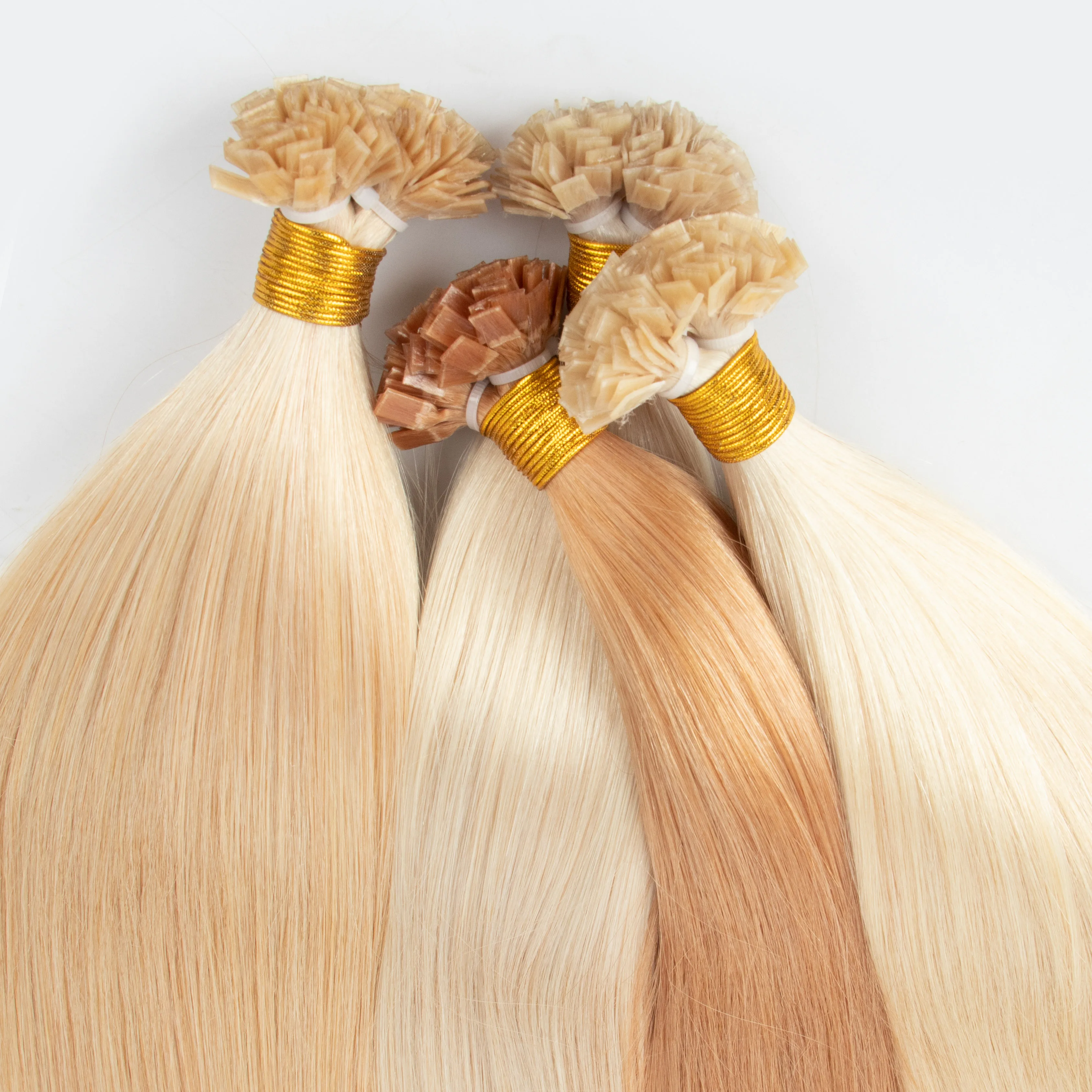 100% Remy Russian European Double Drawn K Tip Human Hair Cuticle Aligned Keratin Flat Tip Hair Extension