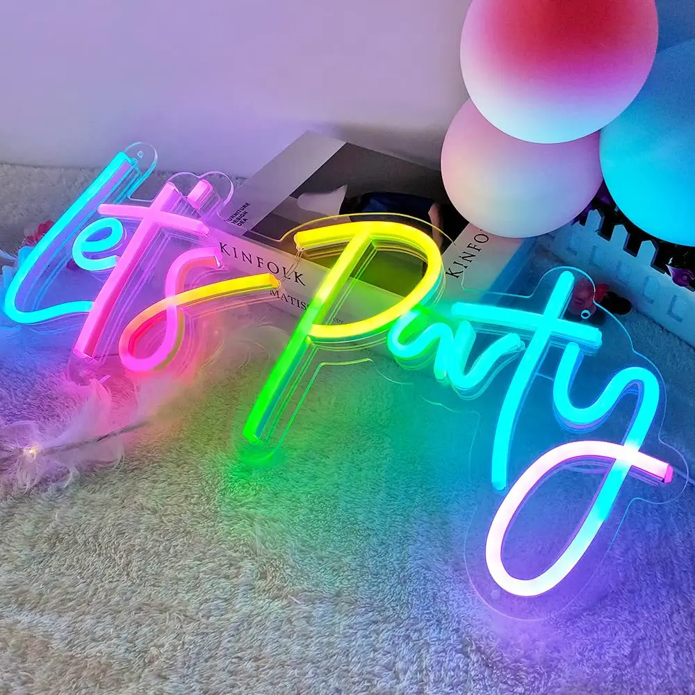 Happy Birthday Neon Full Colour RGB Color Changing Running Horse