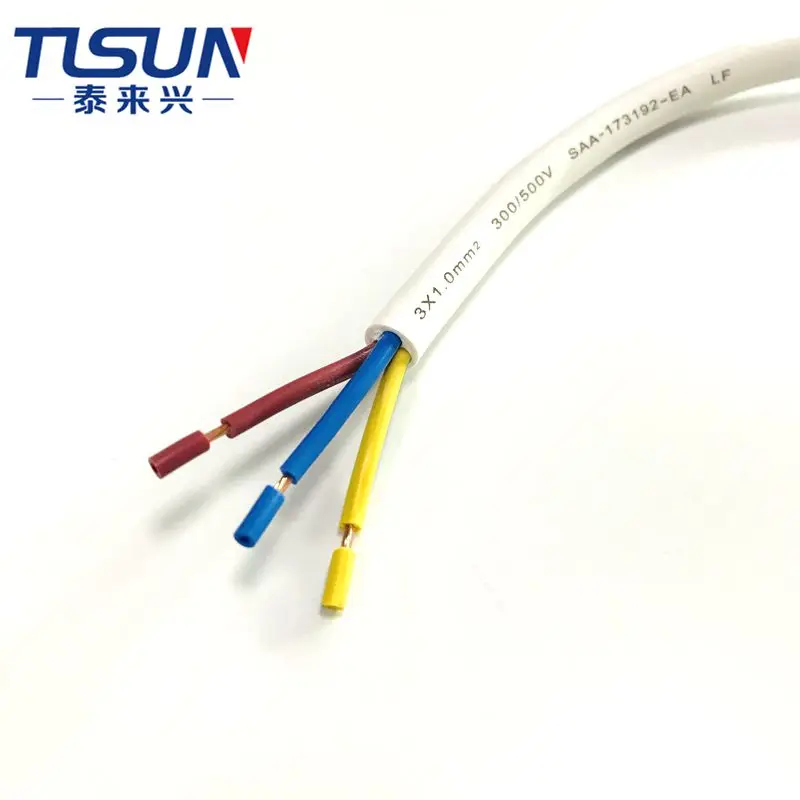 SAA Стандартный 1.0mm2 H05VV-F 3core 500V с кабелем электронного управления