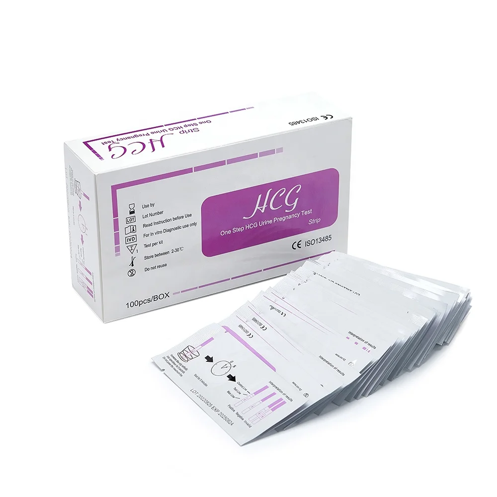 100PCS/BOX HCG Strip Early Urine One-step  Pregnancy  Test Strip Home Use