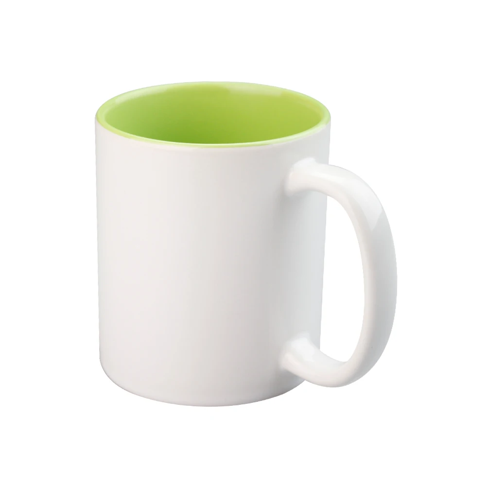 
Whole sale 330ml Ceramic Sublimation Coated Mugs Inner Colorful 11oz Custom Logo Pattern Photo Accepted Plain Mug Supplier 