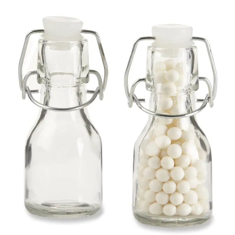 60 мл Пряжка стеклянная Герметичная Бутылка для напитков прозрачный фруктовый винный сок молочный контейнер хранения жидкости