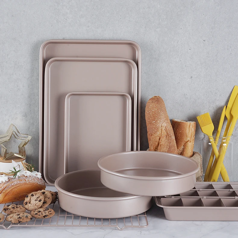 Комплект из 6 шт. торт розового цвета Пан пресс-форм для выпечки инструменты антипригарным углеродистой стали наборы жаропрочной посуды сковорода
